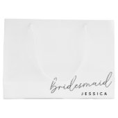 Moderne Kalligrafie Bruidsmeisje voorstel Gift Bag Groot Cadeauzakje (Achterkant)