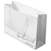 Moderne Kalligrafie Bruidsmeisje voorstel Gift Bag Groot Cadeauzakje (Voorkant Gekanteld)