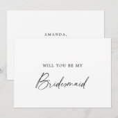 Moderne kalligrafie bruidsmeisje voorstel kaart (Voorkant / Achterkant)