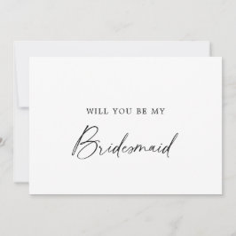 Moderne kalligrafie bruidsmeisje voorstel kaart