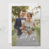 Moderne kalligrafie bruiloft 6 fotocollage bedankkaart (Voorkant)