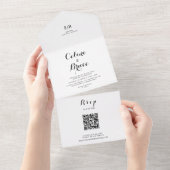 Moderne kalligrafie bruiloft all in one uitnodiging (Afscheurbaar)