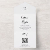 Moderne kalligrafie bruiloft all in one uitnodiging (Binnen)