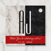 Moderne kalligrafie bruiloft bedankjes labels (Achterkant)