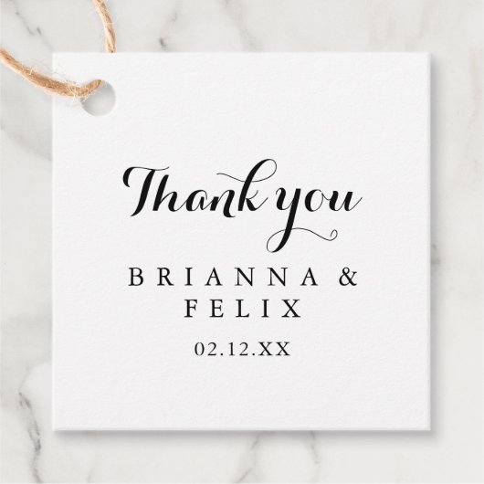 Moderne kalligrafie bruiloft bedankjes labels (Voorkant)
