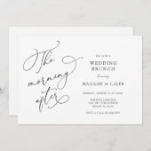 Moderne kalligrafie bruiloft brunch uitnodiging (Voorkant / Achterkant)