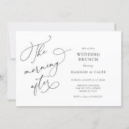 Moderne kalligrafie bruiloft brunch uitnodiging