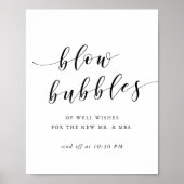 Moderne kalligrafie bruiloft bubbel Verstuur teken Poster (Voorkant)
