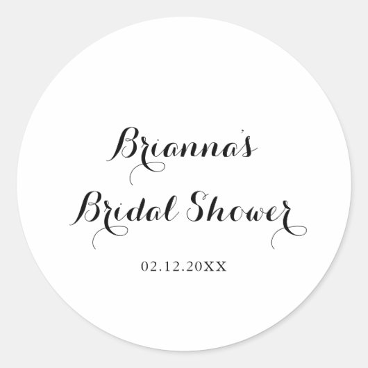 Moderne kalligrafie bruiloft cadeau ronde sticker (Voorkant)