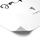 Moderne kalligrafie bruiloft Cash Bar Teken Poster (Hoek)