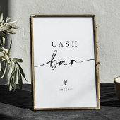 Moderne kalligrafie bruiloft Cash Bar Teken Poster
