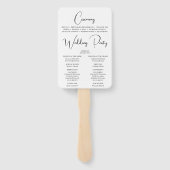 Moderne kalligrafie bruiloft ceremonie programma handwaaier (Achterkant)