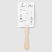 Moderne kalligrafie bruiloft ceremonie programma handwaaier (Voorkant)