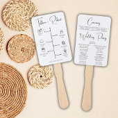 Moderne kalligrafie bruiloft ceremonie programma handwaaier