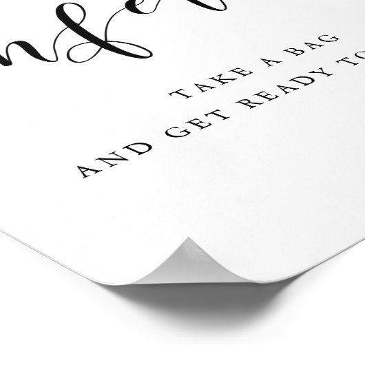 Moderne kalligrafie bruiloft Confetti Verstuur tek Poster (Hoek)