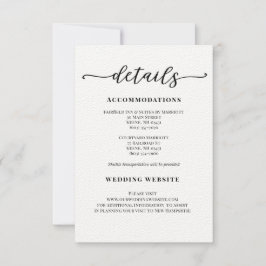 Moderne Kalligrafie Bruiloft Details behuizing kaa Kaart