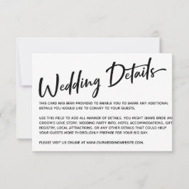 Moderne kalligrafie-bruiloft details, gouden strep RSVP kaartje