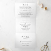 Moderne kalligrafie bruiloft drieluik uitnodiging (Binnen)