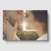 Moderne kalligrafie bruiloft foto gastenboek (Voorkant)