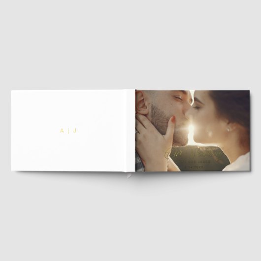 Moderne kalligrafie bruiloft foto gastenboek (Volledig)