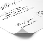 Moderne kalligrafie bruiloft foto gastenboek teken poster (Hoek)