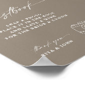 Moderne kalligrafie bruiloft foto gastenboek teken poster (Hoek)