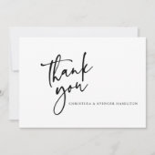 Moderne kalligrafie-bruiloft Hartelijk dank Bedankkaart (Voorkant)
