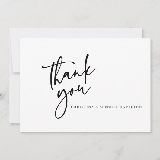 Moderne kalligrafie-bruiloft Hartelijk dank Bedankkaart (Voorkant)