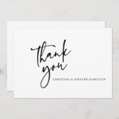 Moderne kalligrafie-bruiloft Hartelijk dank Bedankkaart (Voorkant / Achterkant)
