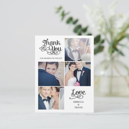 Moderne kalligrafie-bruiloft Hartelijk dank Briefkaart (Staand voorkant)