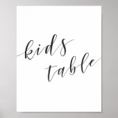 Moderne kalligrafie bruiloft Kinder tafel teken Poster (Voorkant)