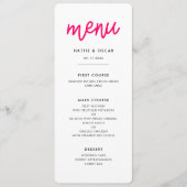 Moderne kalligrafie bruiloft menu (Voorkant)