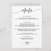 Moderne kalligrafie bruiloft menu (Voorkant / Achterkant)