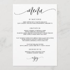 Moderne kalligrafie bruiloft menu