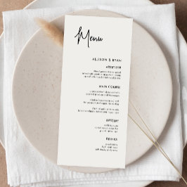 Moderne kalligrafie bruiloft menu Kaarten