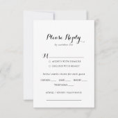 Moderne Kalligrafie Bruiloft Menu Keuze RSVP (Voorkant)