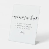 Moderne kalligrafie bruiloft Mimosa Bar Reclamebord Met Voetstuk (Voorkant)