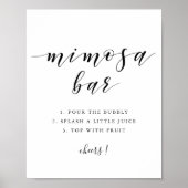 Moderne Kalligrafie Bruiloft Mimosa Bar Teken Poster (Voorkant)