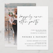 Moderne kalligrafie Bruiloft na-feest foto Kaart (Voorkant / Achterkant)