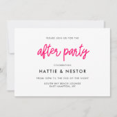 Moderne kalligrafie bruiloft na feest kaart (Voorkant)