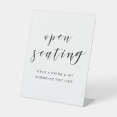 Moderne kalligrafie bruiloft open zittafel reclamebord met voetstuk (Voorkant)