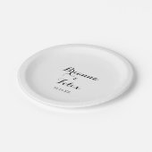 Moderne kalligrafie-bruiloft papieren bordje (Gekanteld)