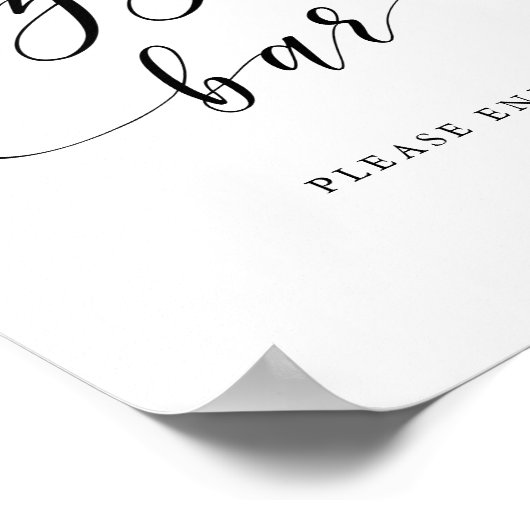 Moderne kalligrafie bruiloft pizza bar teken poster (Hoek)