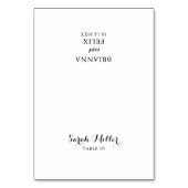 Moderne kalligrafie bruiloft plaats kaart (Voorkant)