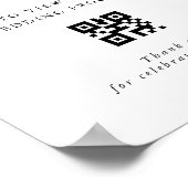 Moderne kalligrafie bruiloft programma QR code tek Poster (Hoek)