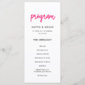 Moderne kalligrafie bruiloft programmakaart (Voorkant)