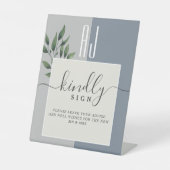 Moderne kalligrafie bruiloft reclamebord met voetstuk (Voorkant)