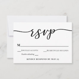 Moderne kalligrafie bruiloft RSVP bijgevoegde kaar Kaart