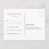 Moderne kalligrafie bruiloft RSVP Briefkaart (Achterkant)