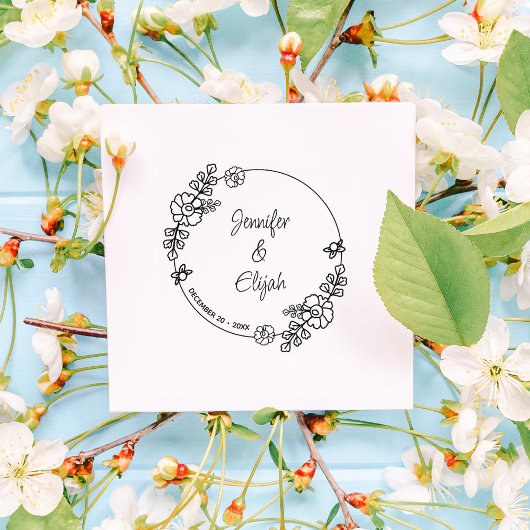 Moderne kalligrafie bruiloft rubberstempel